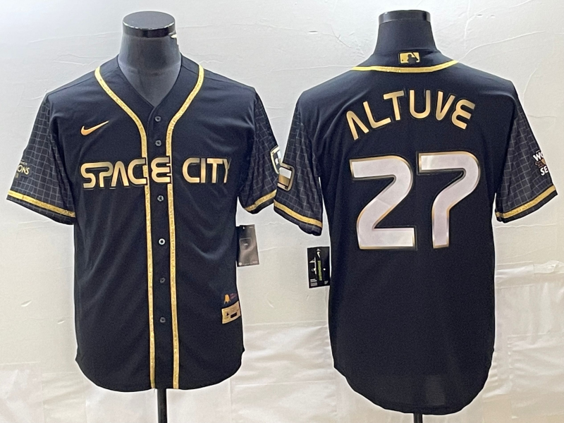 Men's Houston Astros Jose Altuve #27 Black City Connect Jersey